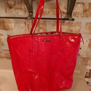 Kate Spade red vinyl tote